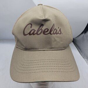 Bass Pro Shops Cabelas Adults Tan Trucker Hat Fishing Hiking Camping Trails
